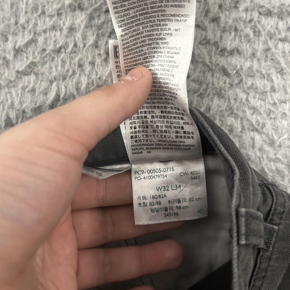 Levis Jeans Mens 32x34 Gray 505 Regular Straight American Work Wear Cotton Adult - Picture 11 of 12